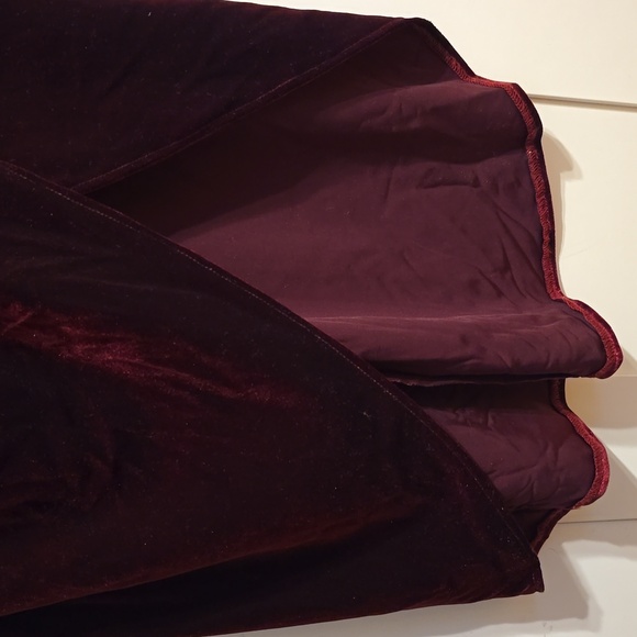 Y2k Anthropologie BHLDN Edison Velvet Maxi Dress Sz 6 Wine Off the Shoulder 90s - Picture 6 of 12